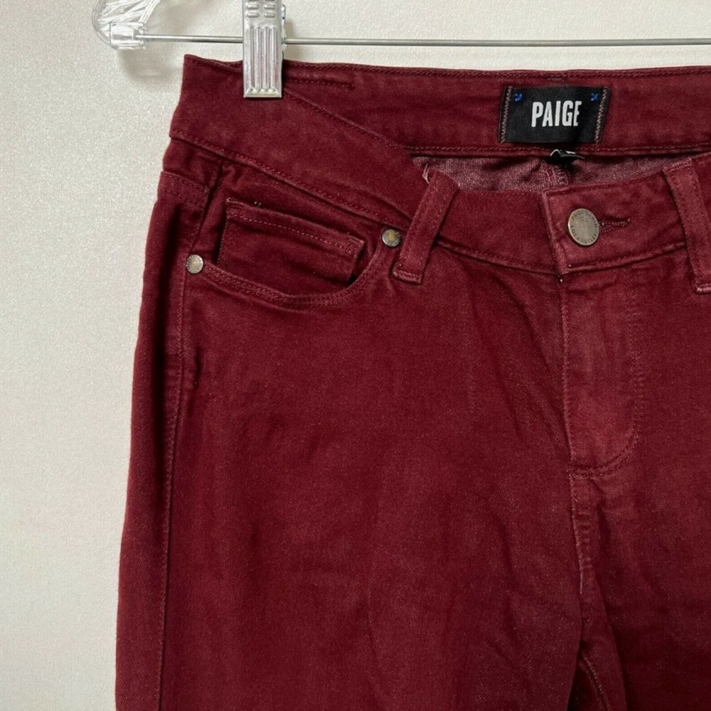 Paige Verdugo Ankle Skinny Jeans Deep Syrah Stretch Denim Low Rise Women Size 27 - Picture 3 of 7